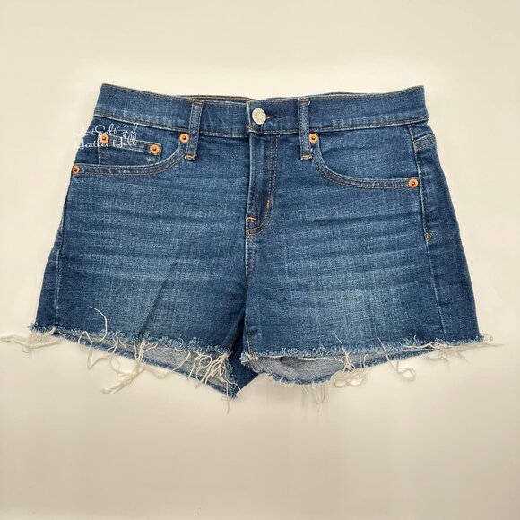 Gap High-Waisted Frayed Hem Denim Shorts Size 24 - Picture 1 of 5